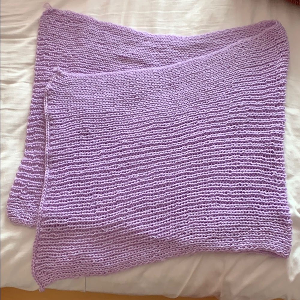 Self Knitted Lavender Scarf